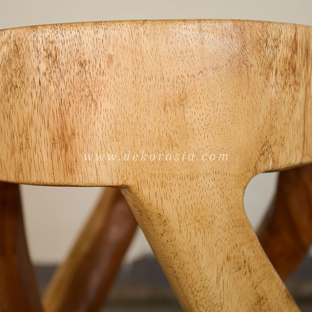 New Design Natural Solid Wood Stool for Living Room, Round Twist Stool Wooden Stool, Bar Stools